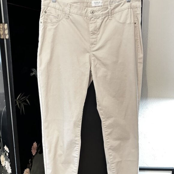 Curve Appeal  jean pants.  Beige,  minimalist jogging, Size 13/32 - Picture 1 of 2
